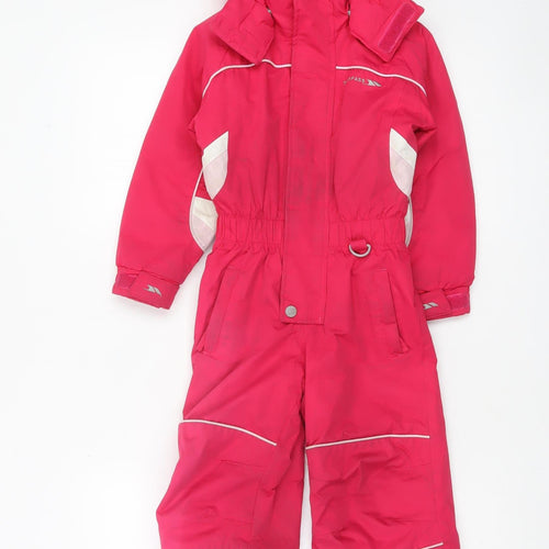 Trespass Girls Pink Waterproof Hooded Ski Snowsuit 2-3 Years Winter Outdoor