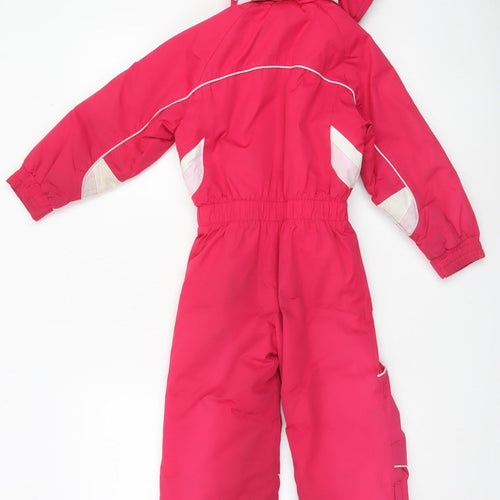 Trespass Girls Pink Waterproof Hooded Ski Snowsuit 2-3 Years Winter Outdoor
