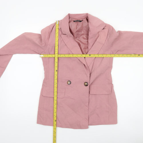 Nasty Gal Women’s Pink Double-Breasted Blazer Jacket Size 6