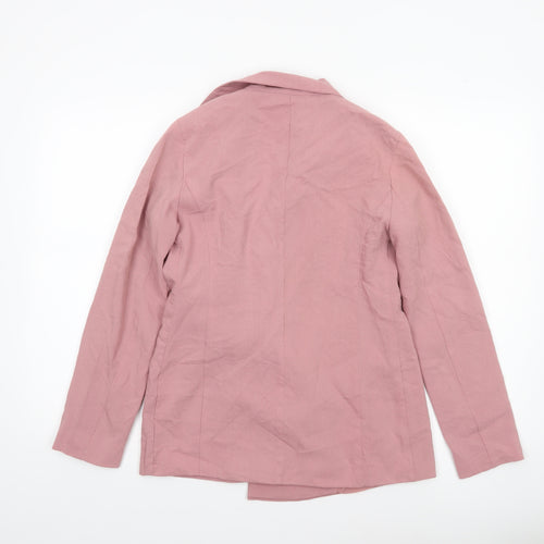Nasty Gal Women’s Pink Double-Breasted Blazer Jacket Size 6