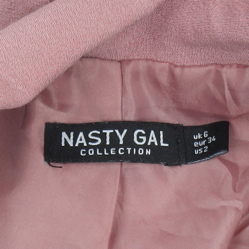 Nasty Gal Women’s Pink Double-Breasted Blazer Jacket Size 6