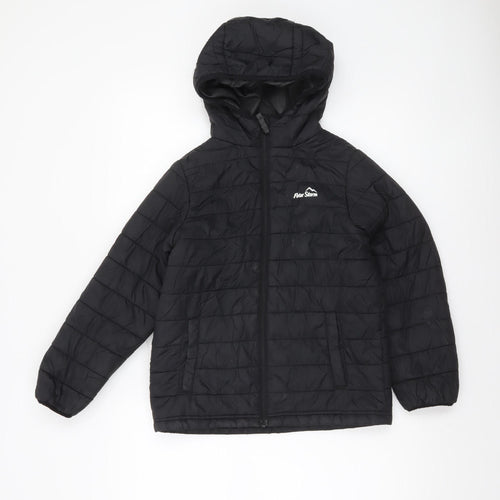 Peter Storm Boys Black 9-10 Years Hooded Puffer Jacket Lightweight Warm