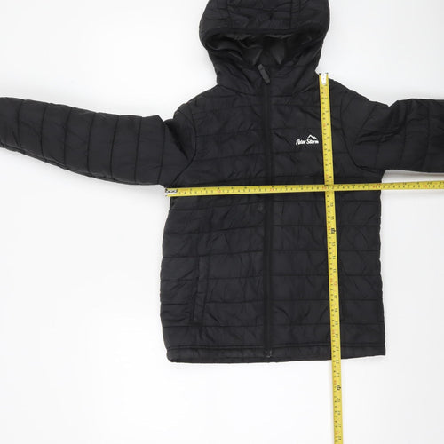 Peter Storm Boys Black 9-10 Years Hooded Puffer Jacket Lightweight Warm