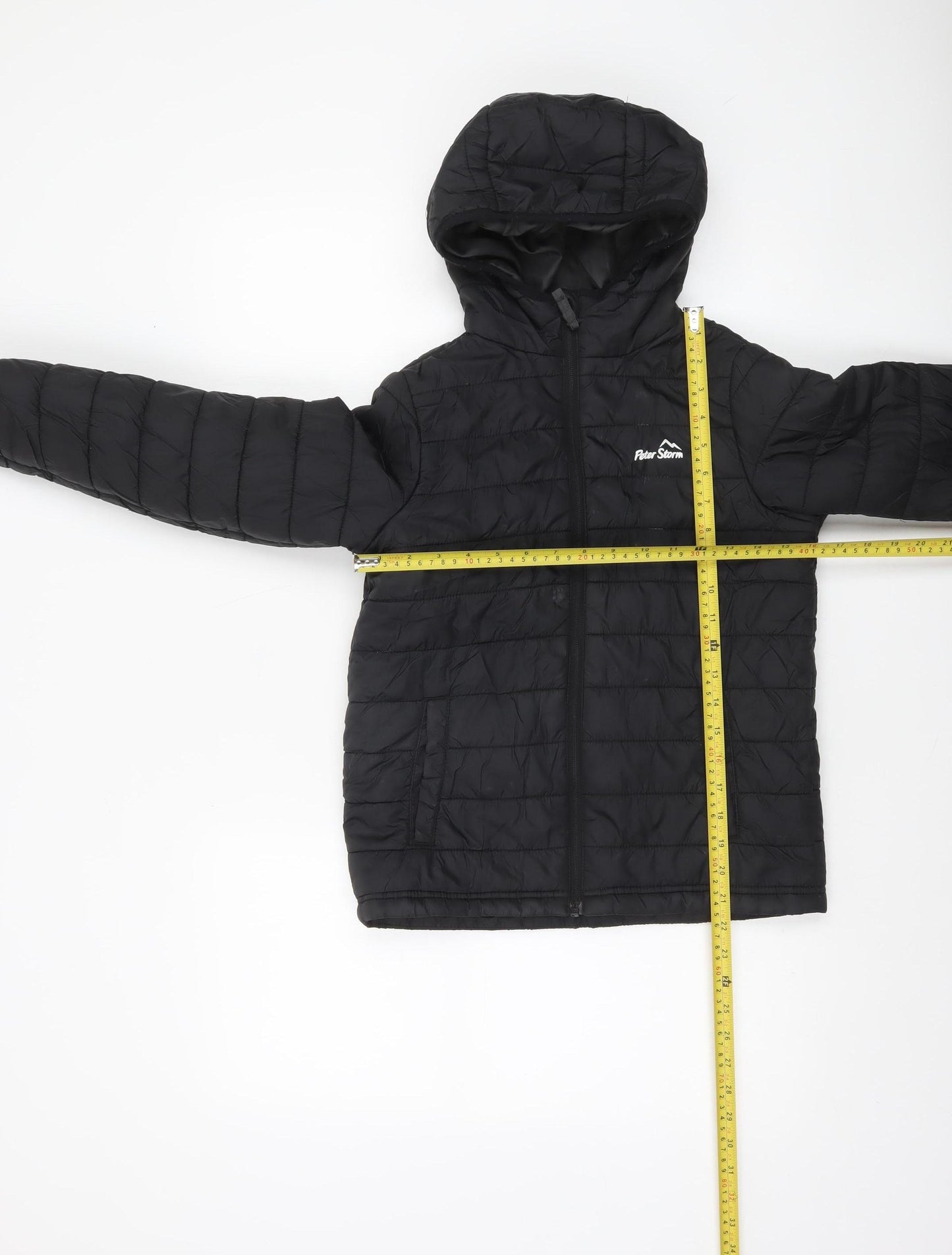 Peter Storm Boys Black 9-10 Years Hooded Puffer Jacket Lightweight Warm