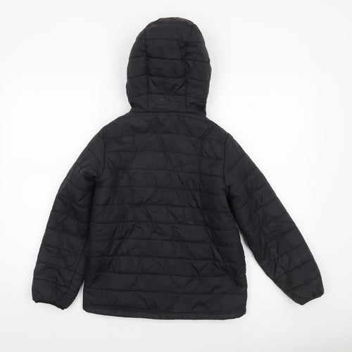 Peter Storm Boys Black 9-10 Years Hooded Puffer Jacket Lightweight Warm