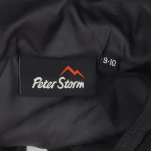 Peter Storm Boys Black 9-10 Years Hooded Puffer Jacket Lightweight Warm