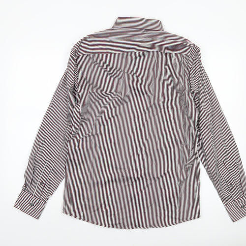 Dunnes Men’s Multicoloured Striped Cotton Long Sleeve Button-Up Shirt Size S