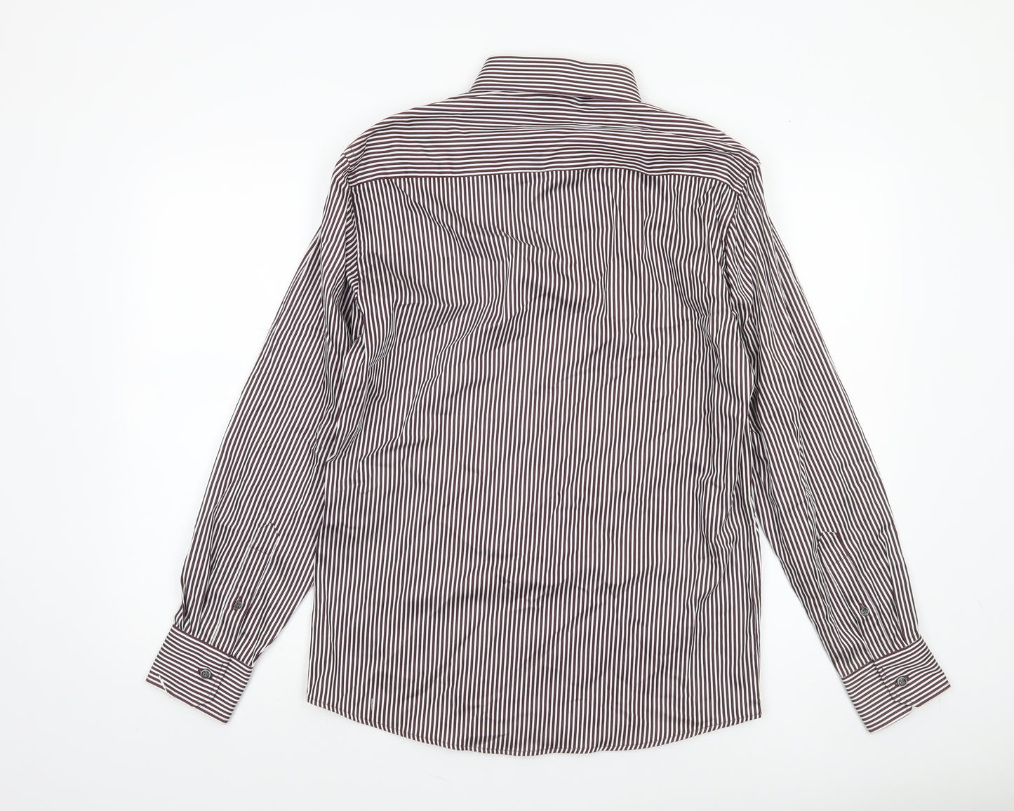 Dunnes Men’s Multicoloured Striped Cotton Long Sleeve Button-Up Shirt Size S