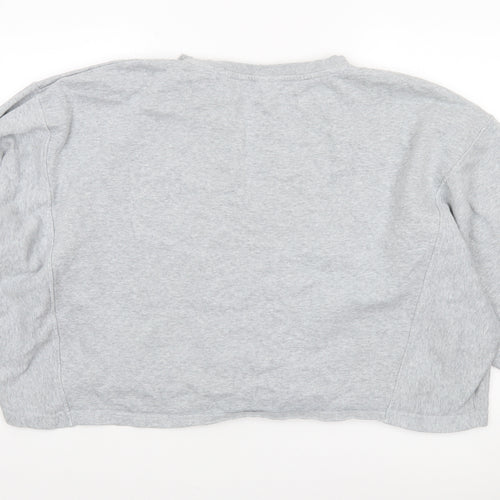 Noisy May Women Grey Pullover Sweatshirt Relaxed Fit Size 16 R-A-W-R Embroidered