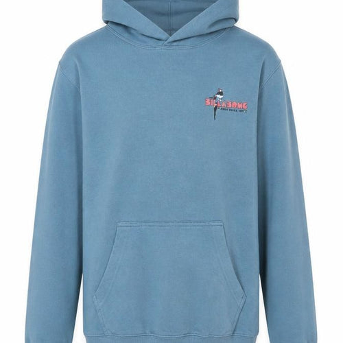 Billabong Boys Blue Pullover Hoodie 14 Years Cotton Blend Graphic Print