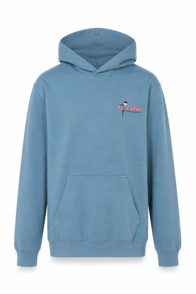 Billabong Boys Blue Pullover Hoodie 14 Years Cotton Blend Graphic Print
