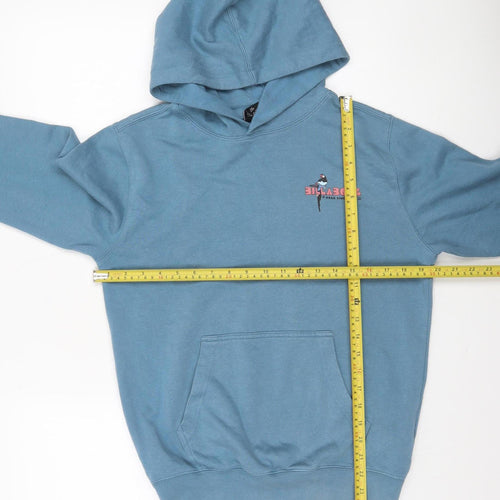 Billabong Boys Blue Pullover Hoodie 14 Years Cotton Blend Graphic Print