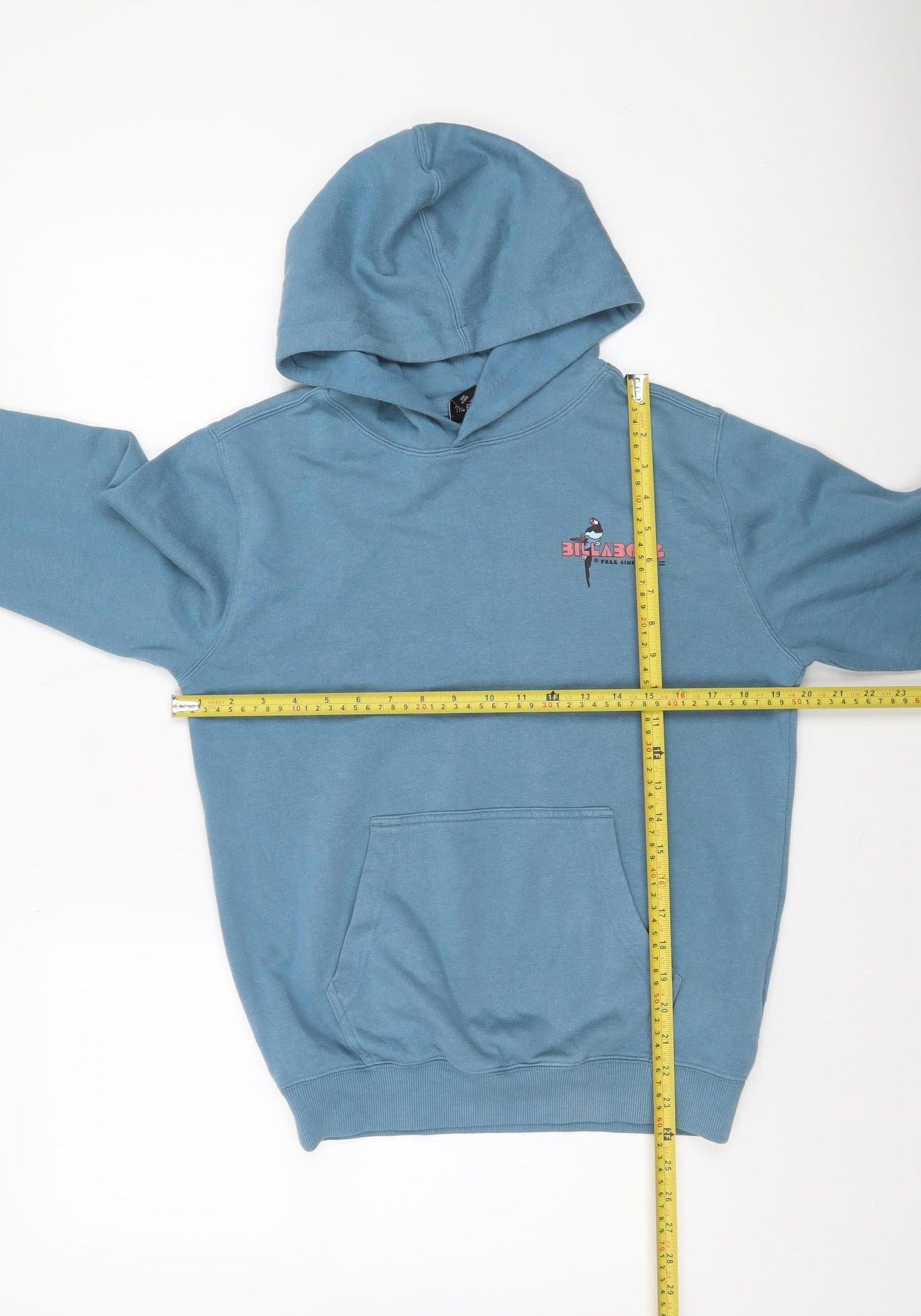 Billabong Boys Blue Pullover Hoodie 14 Years Cotton Blend Graphic Print