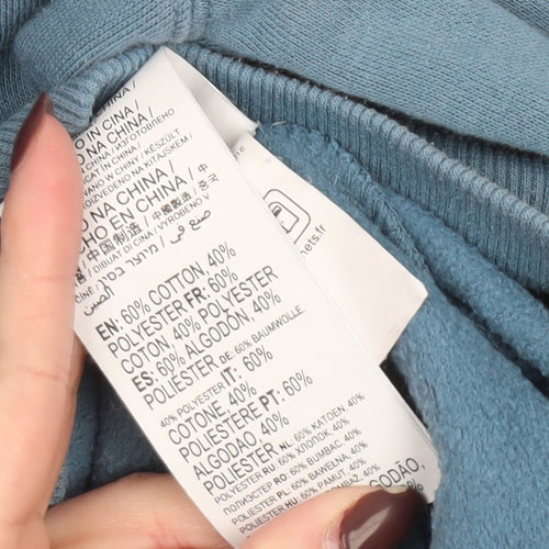 Billabong Boys Blue Pullover Hoodie 14 Years Cotton Blend Graphic Print