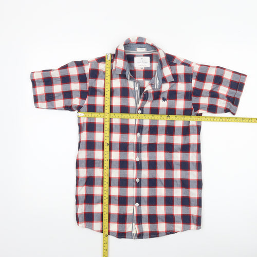 Jasper Conran Boys Multicoloured Check Short Sleeve Cotton Button-Up Shirt 13 Years