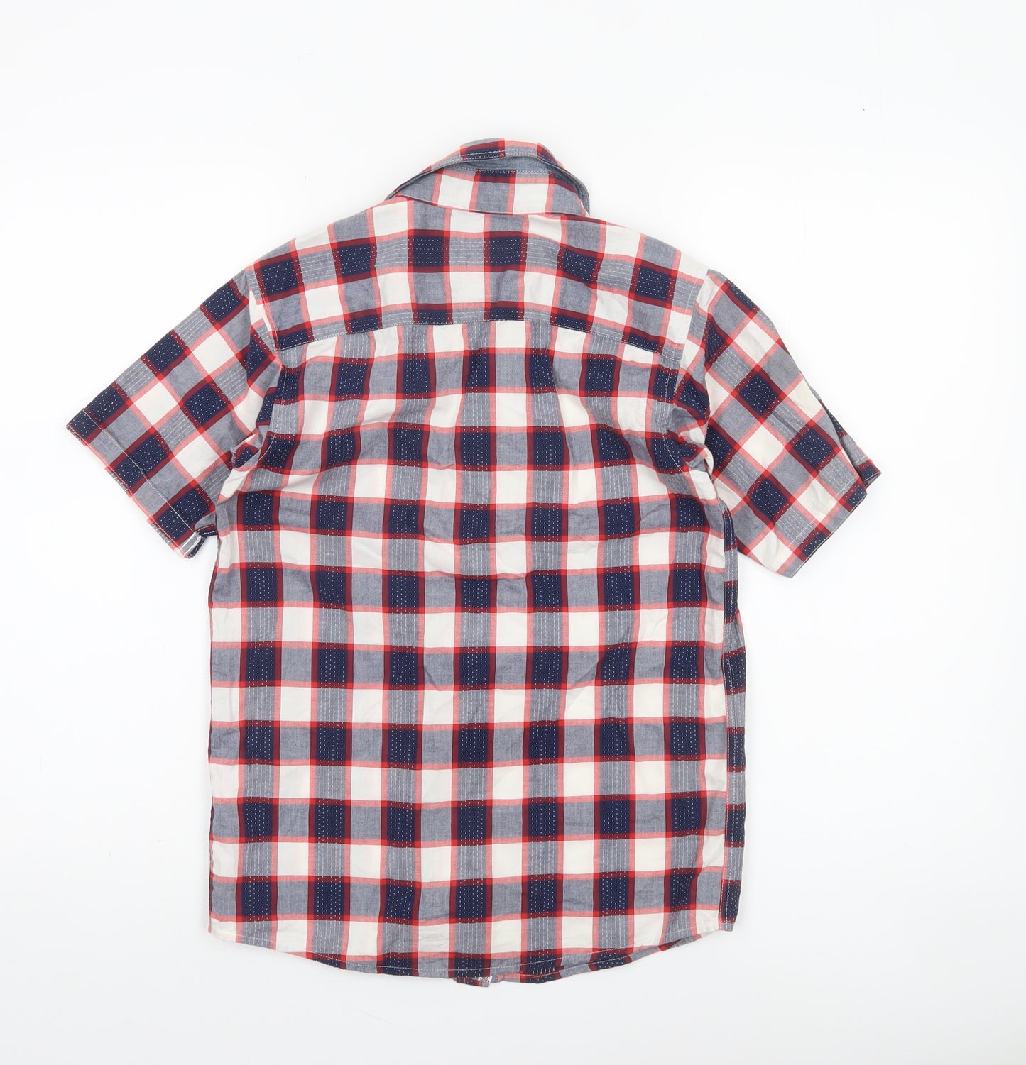 Jasper Conran Boys Multicoloured Check Short Sleeve Cotton Button-Up Shirt 13 Years