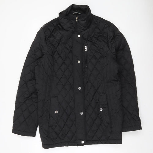 Nautica Womens Black Quilted Mid-Length Jacket XL