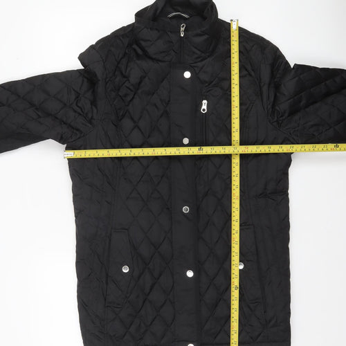 Nautica Womens Black Quilted Mid-Length Jacket XL