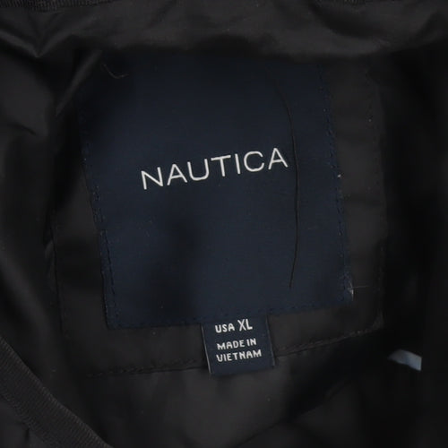 Nautica Womens Black Quilted Mid-Length Jacket XL