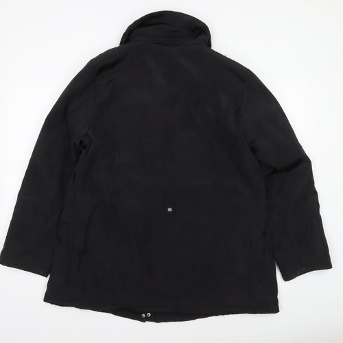 Saturne Women’s Black Mid-Length Zip Jacket Size 16 Polyester Lined
