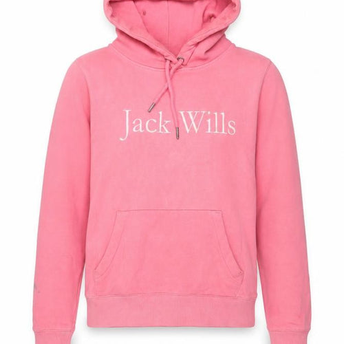 Jack Wills Womens Pink Pullover Hoodie UK 8 Cotton Logo Casual