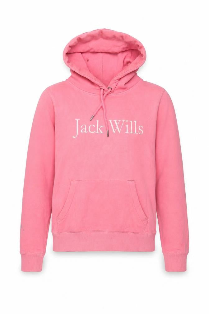 Jack Wills Womens Pink Pullover Hoodie UK 8 Cotton Logo Casual
