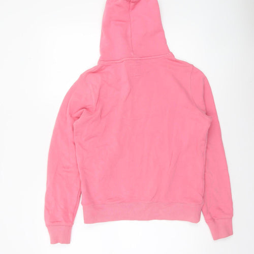 Jack Wills Womens Pink Pullover Hoodie UK 8 Cotton Logo Casual