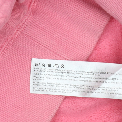 Jack Wills Womens Pink Pullover Hoodie UK 8 Cotton Logo Casual