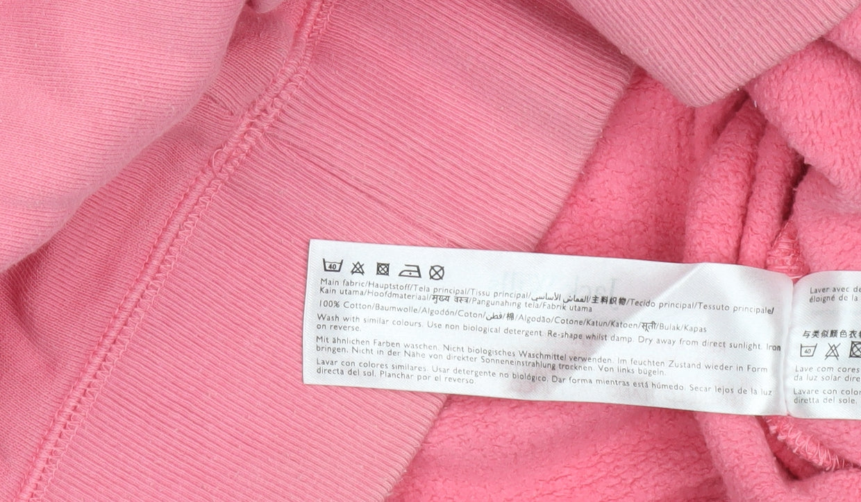 Jack Wills Womens Pink Pullover Hoodie UK 8 Cotton Logo Casual