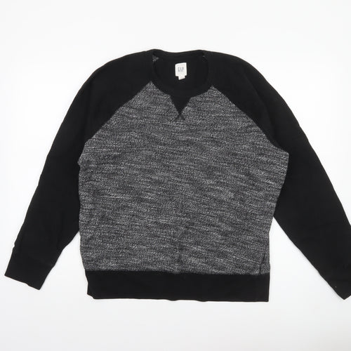 GAP Men’s Black Long Sleeve Crew Neck Pullover Sweatshirt Size L