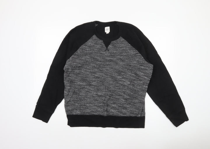 GAP Men’s Black Long Sleeve Crew Neck Pullover Sweatshirt Size L