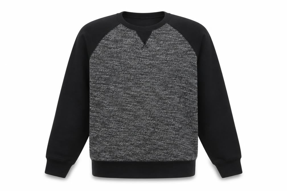 Front view of Gap Men’s Black Long Sleeve Crew Neck Pullover Sweatshirt, size L