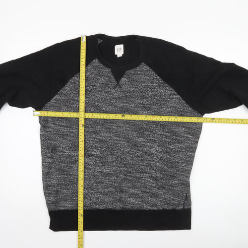 GAP Men’s Black Long Sleeve Crew Neck Pullover Sweatshirt Size L