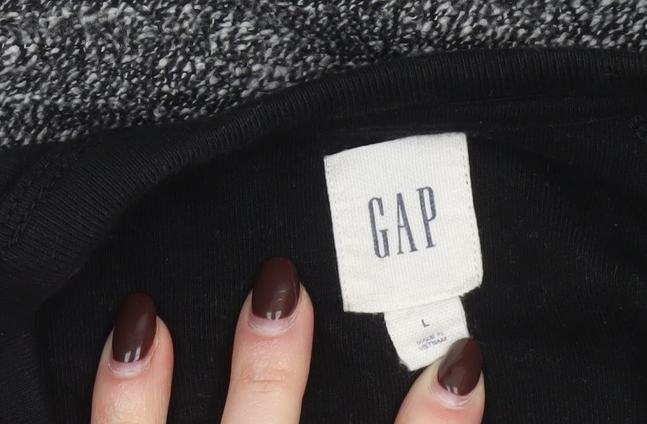 GAP Men’s Black Long Sleeve Crew Neck Pullover Sweatshirt Size L