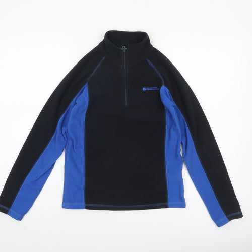 Mountain Warehouse Boys Black Blue Fleece 1/4 Zip Pullover Sweatshirt 11-12 Years
