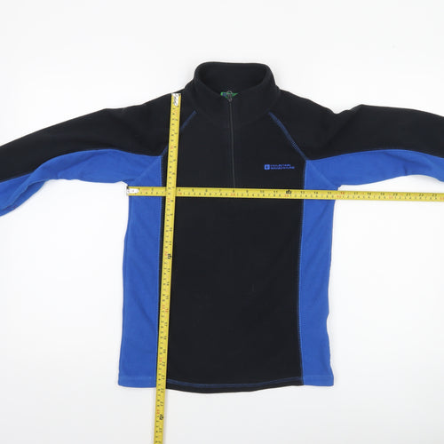 Mountain Warehouse Boys Black Blue Fleece 1/4 Zip Pullover Sweatshirt 11-12 Years