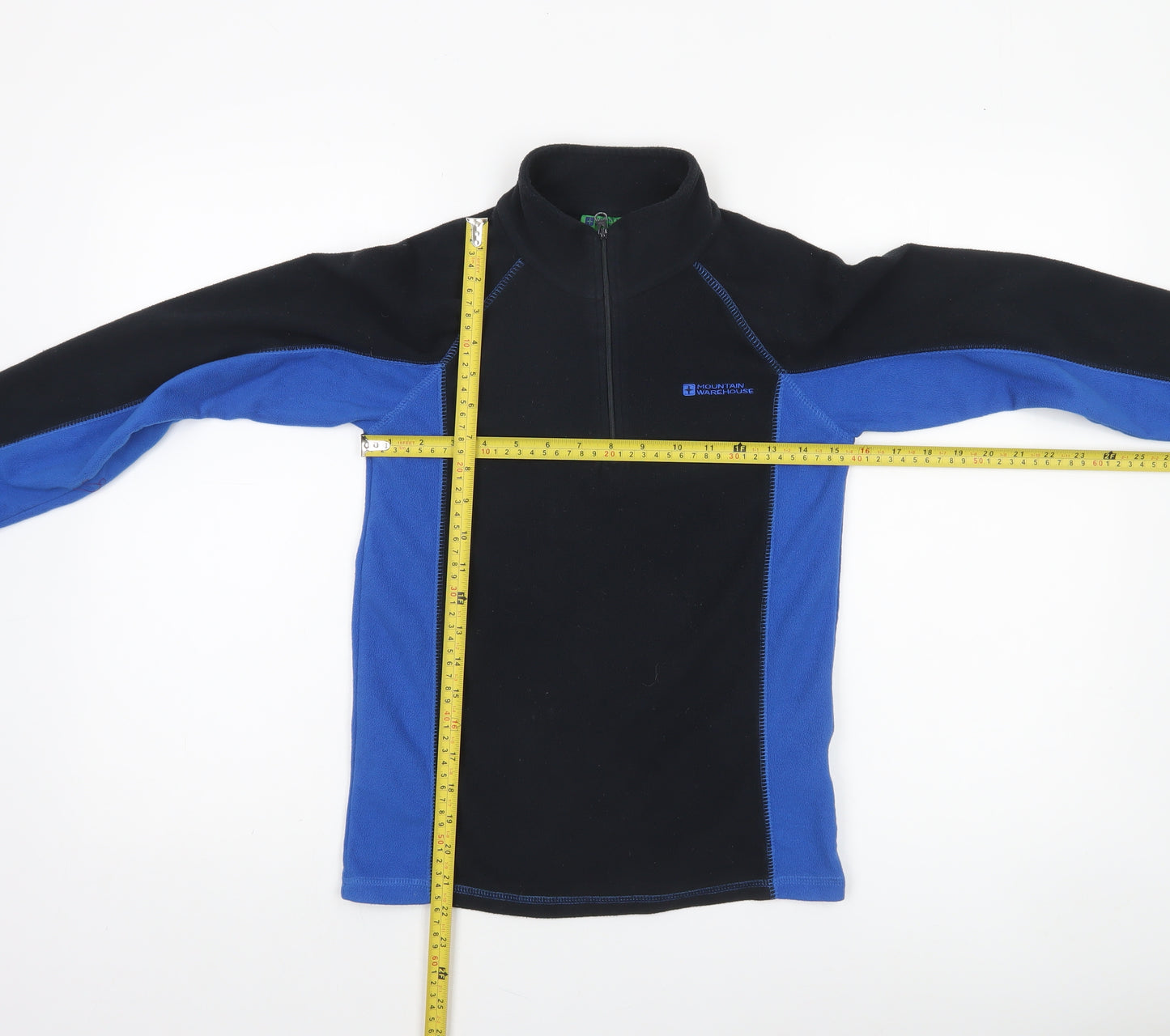 Mountain Warehouse Boys Black Blue Fleece 1/4 Zip Pullover Sweatshirt 11-12 Years