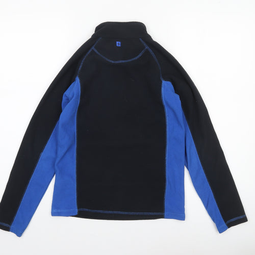 Mountain Warehouse Boys Black Blue Fleece 1/4 Zip Pullover Sweatshirt 11-12 Years