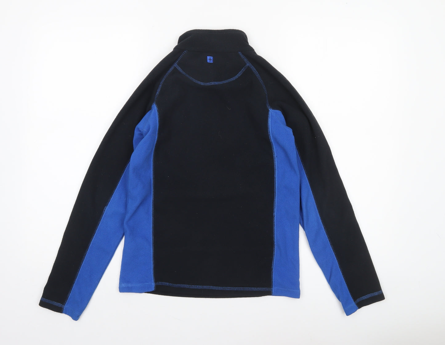 Mountain Warehouse Boys Black Blue Fleece 1/4 Zip Pullover Sweatshirt 11-12 Years