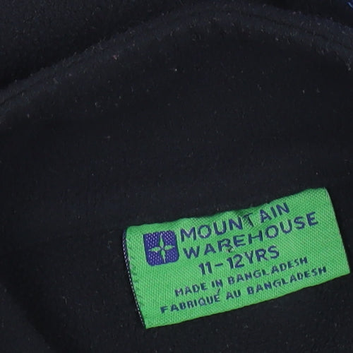 Mountain Warehouse Boys Black Blue Fleece 1/4 Zip Pullover Sweatshirt 11-12 Years