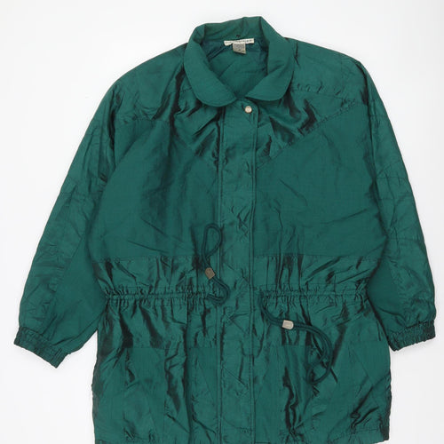 Chaver Womens Green Nylon Polyester Windbreaker Jacket M