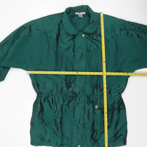Chaver Womens Green Nylon Polyester Windbreaker Jacket M