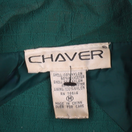 Chaver Womens Green Nylon Polyester Windbreaker Jacket M