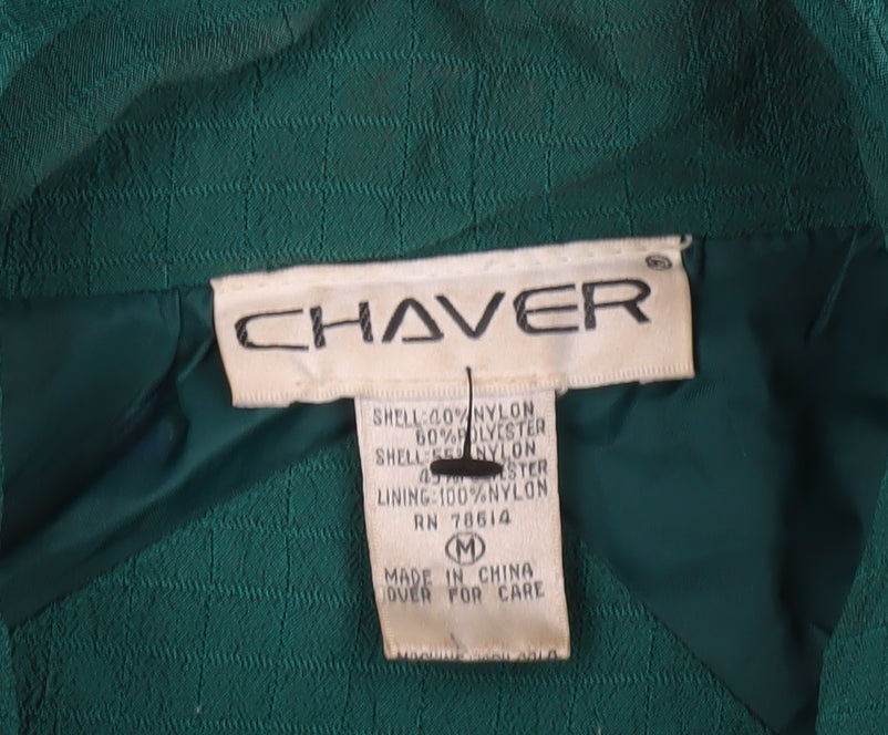 Chaver Womens Green Nylon Polyester Windbreaker Jacket M