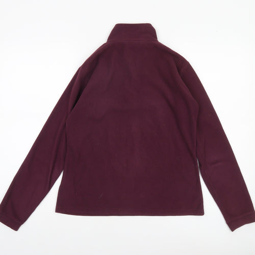 Parallel Womens Burgundy Fleece 1/2 Zip Pullover Sweatshirt UK 8