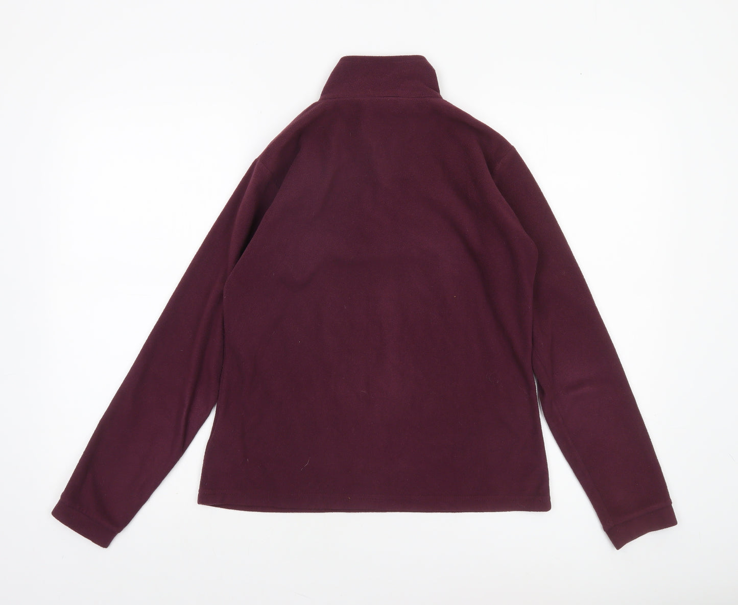 Parallel Womens Burgundy Fleece 1/2 Zip Pullover Sweatshirt UK 8