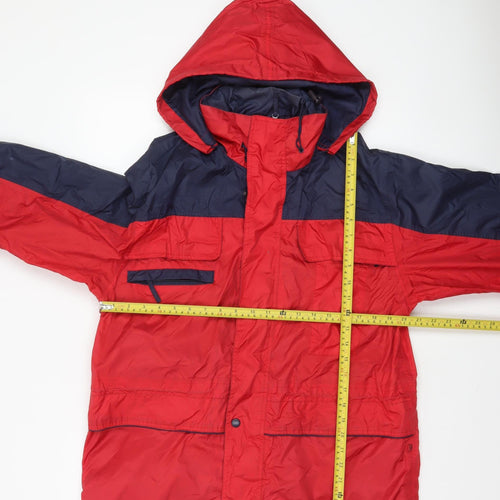 Ciorra Serlis Men’s Red Navy Hooded Parka Jacket Waterproof M