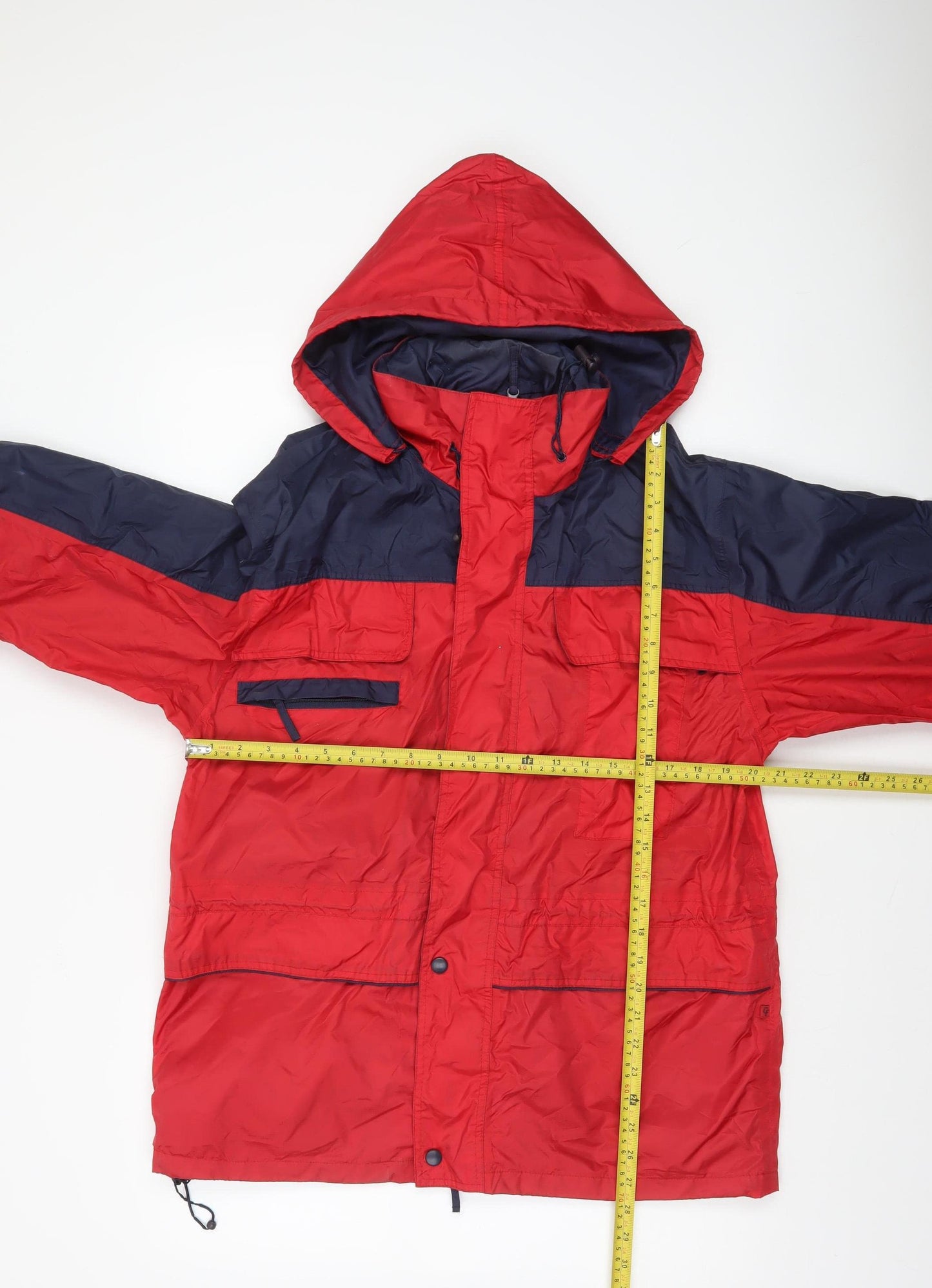 Ciorra Serlis Men’s Red Navy Hooded Parka Jacket Waterproof M