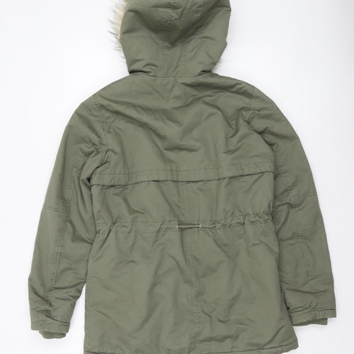 H&M Divided Womens Green Hooded Parka Coat Size S