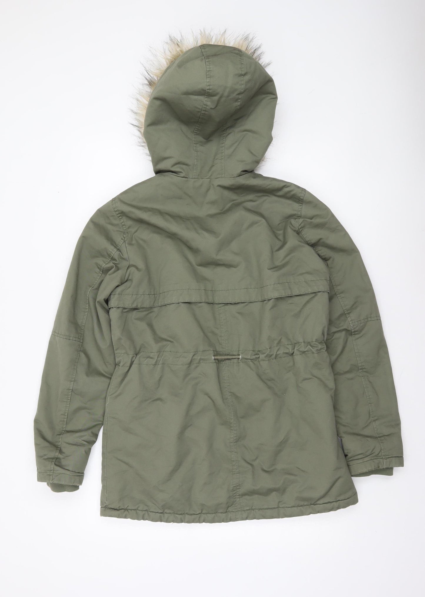 H&M Divided Womens Green Hooded Parka Coat Size S